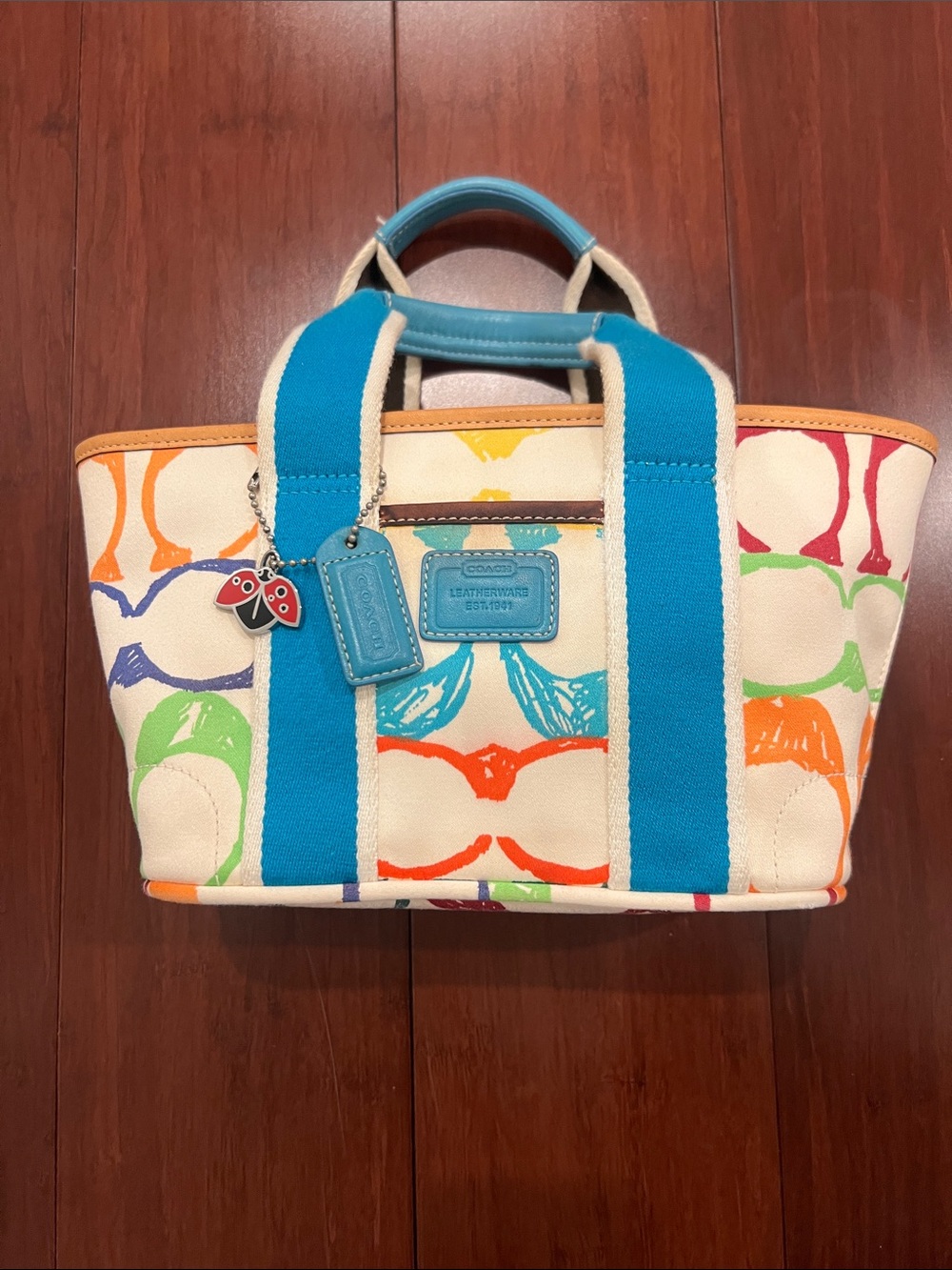 Vintage Coach Hamptons Scribble mini tote bag. - Picture 3 of 13